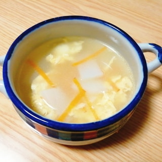 こんにゃくと人参と卵の中華スープ